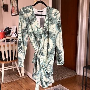 NWT nasty gal tie dye wrap dress